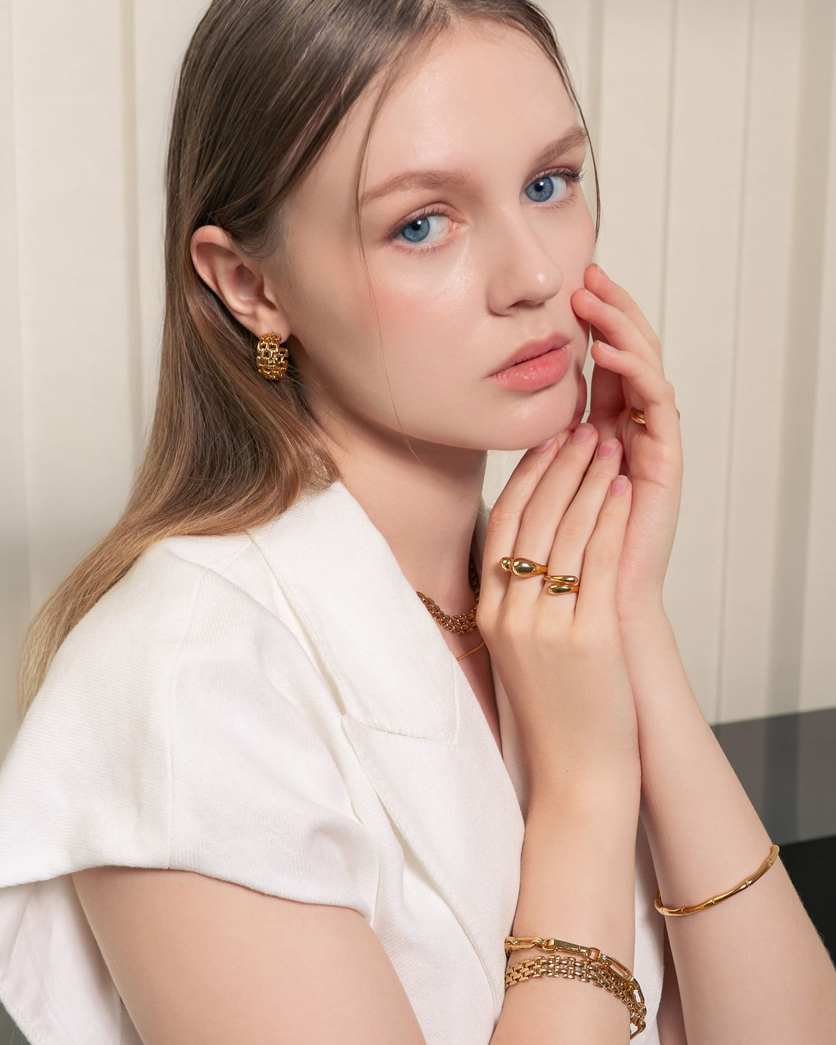 LAVANA Multi Link Gold Hoop Earrings