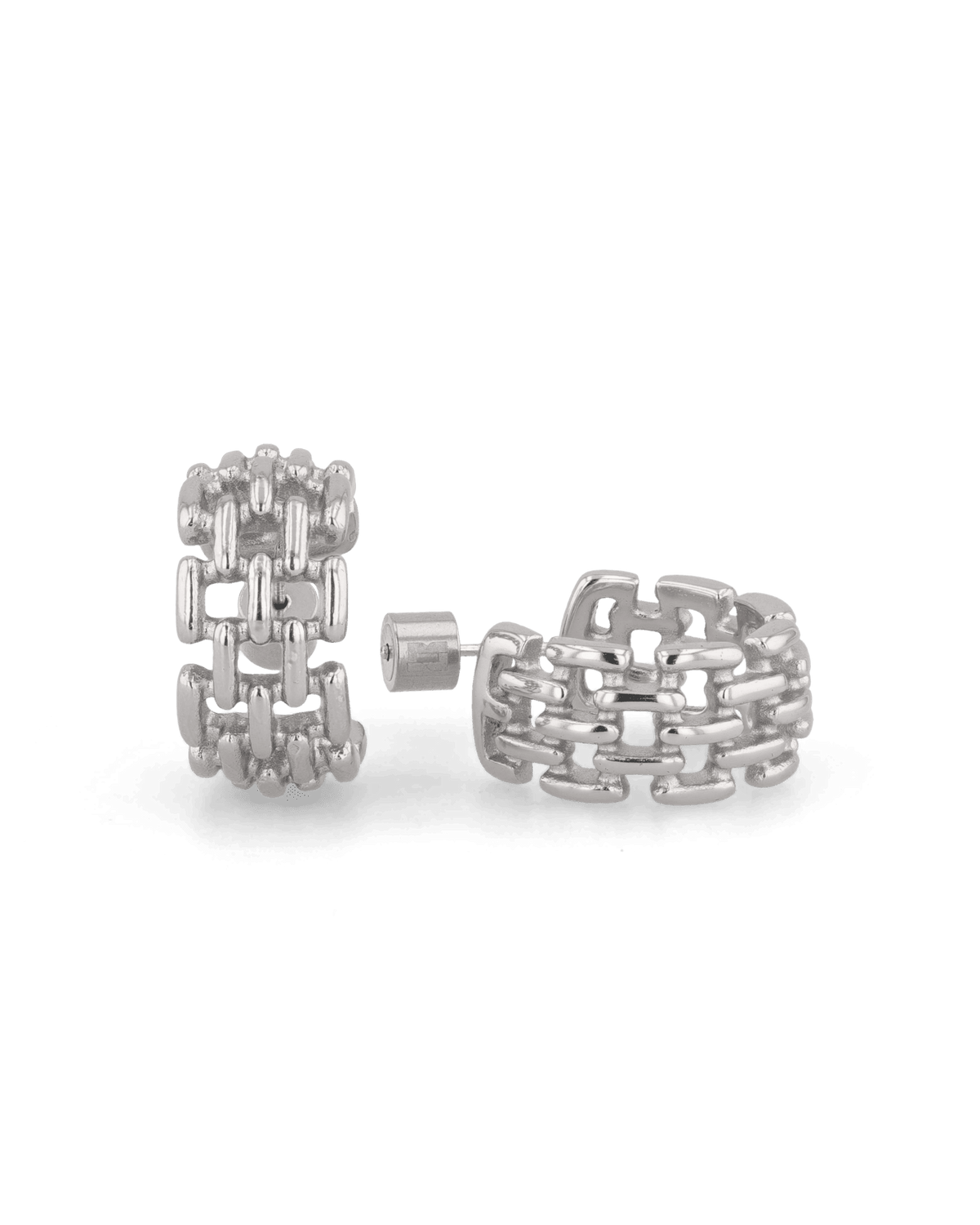 LAVANA Multi Link Silver Hoop Earrings
