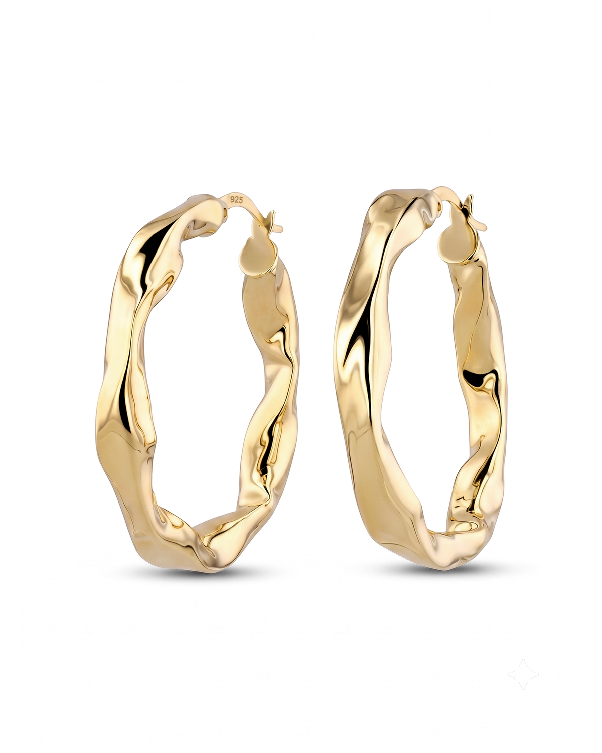 Image of Earrings. Product name - Musica Gold Hoop Earrings in colour by brand - LAVANA