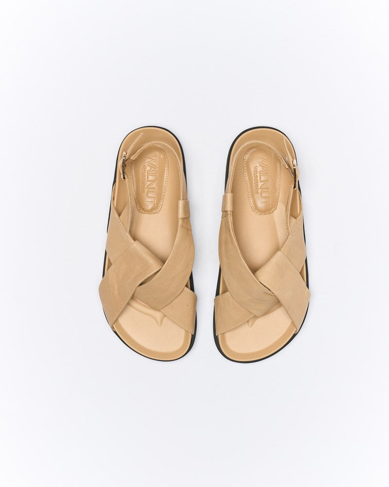 Walnut Melbourne Mya Leather Sandal (Biscuit)