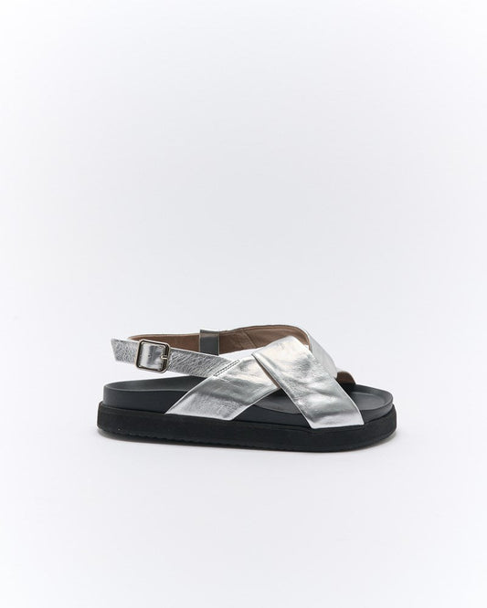Image of Sandals. Productname: Walnut Melbourne Mya Leather Sandal in Silver colour by brand - Walnut Melbourne