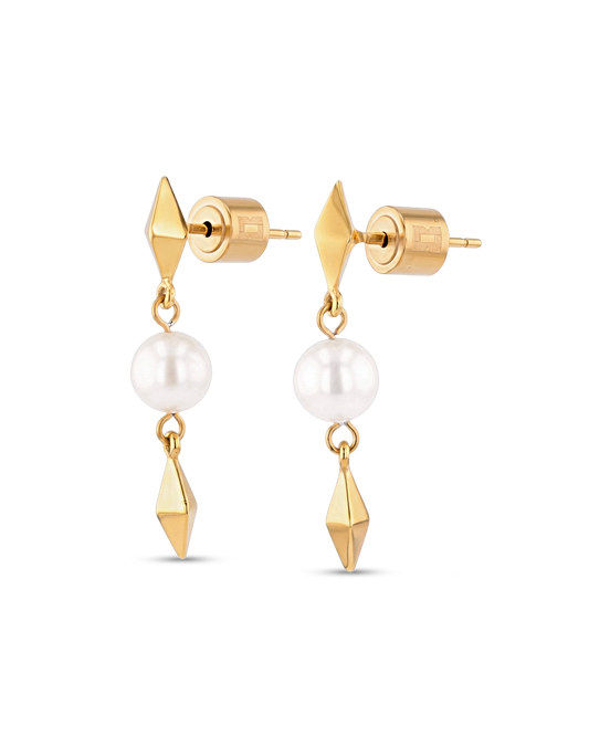 LAVANA Mykonos Gold Pearl Earrings