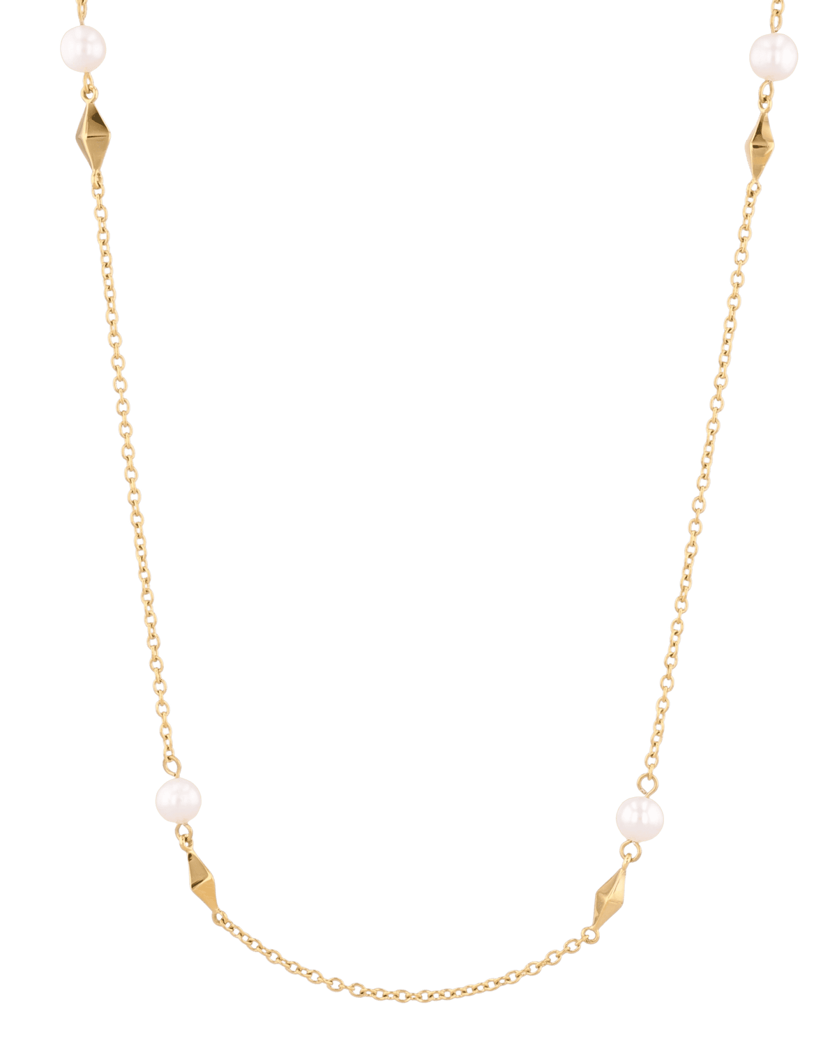 Image of Necklaces. Product name - Mykonos Gold Pearl Necklace in colour by brand - LAVANA