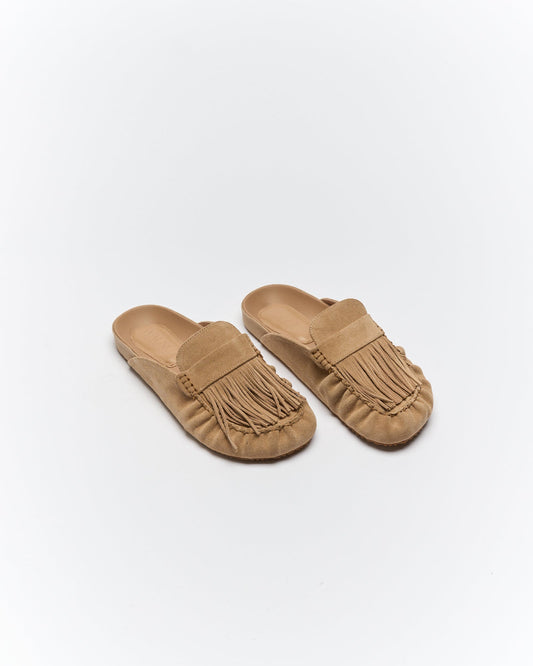 Walnut Melbourne Myla Leather Mule (Camel Suede)