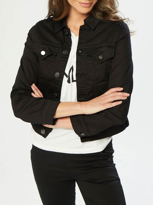 Image of Coats & Jackets. Product name - NEW LONDON HORNSEY DENIM JACKET in Black colour by brand - New London
