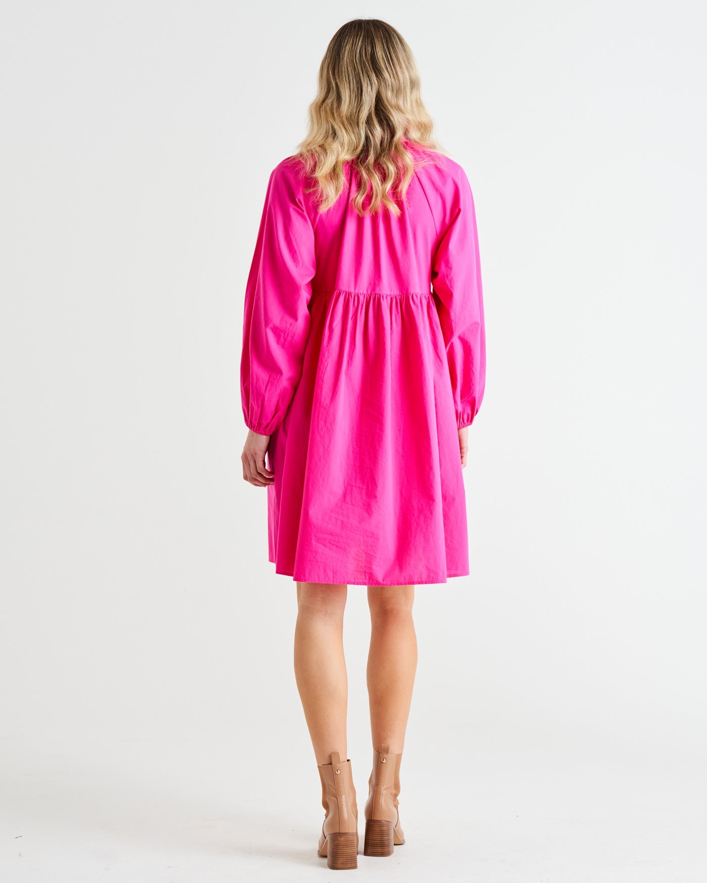 Betty Basics Cottage Relaxed Cotton Dress (Autumn Pink)
