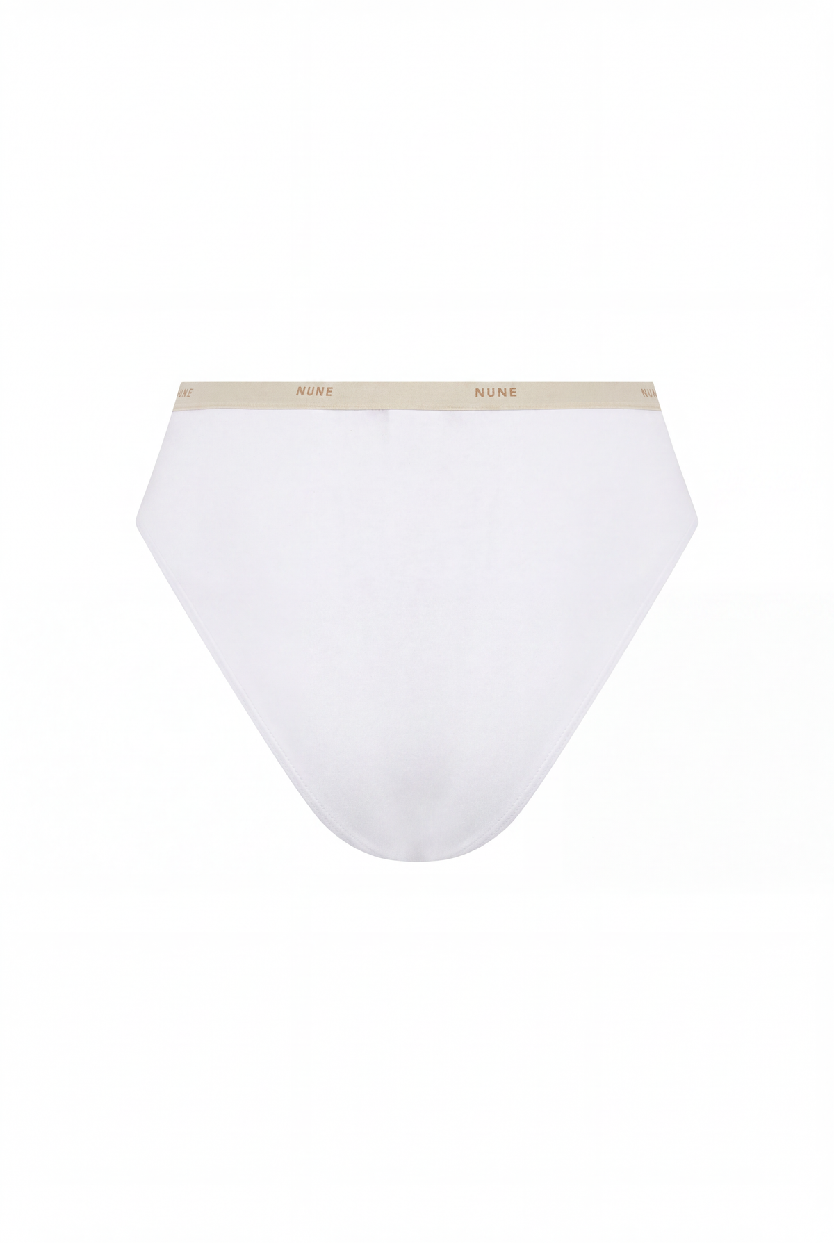 Image of Lingerie. Product name - High Cut High Waisted Brief White in White colour by brand - NUNE