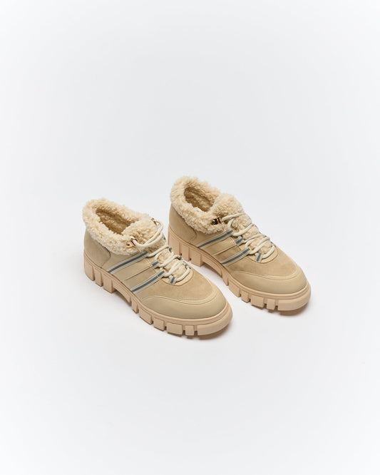 Walnut Melbourne Naomi Sherpa Boot (Beige)