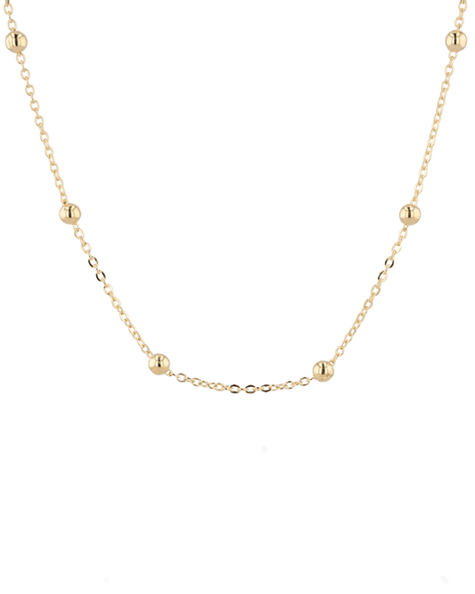 Image of Necklaces. Product name - Nara Gold Station Chain Necklace in colour by brand - LAVANA