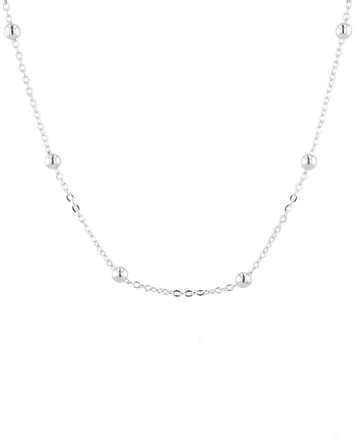 Image of Necklaces. Product name - Nara Silver Station Chain Necklace in colour by brand - LAVANA