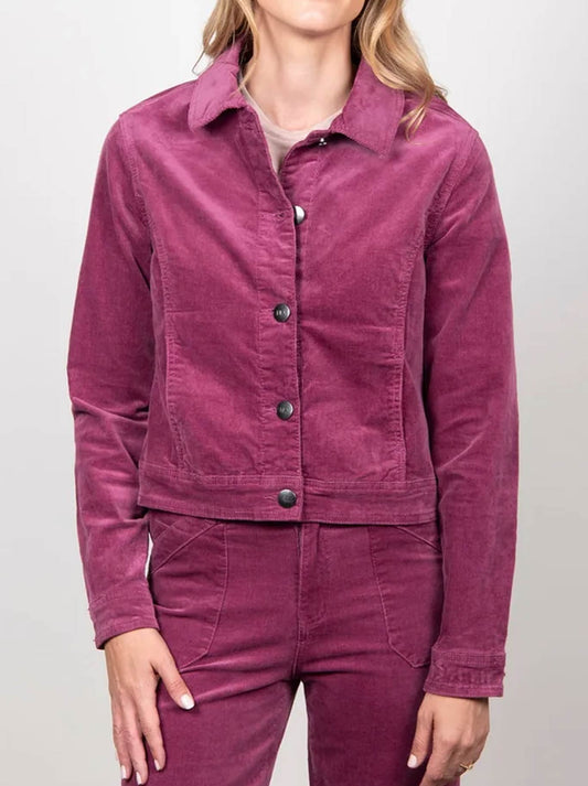 Image of Coats & Jackets. Product name - New London Cord Uphall Jacket in Purple colour by brand - New London
