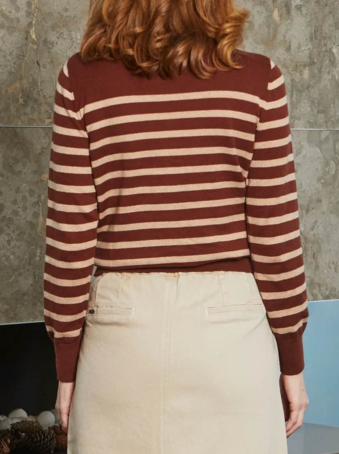 NEW LONDON SANDRINGHAM KNIT (Chocolate Stripe)