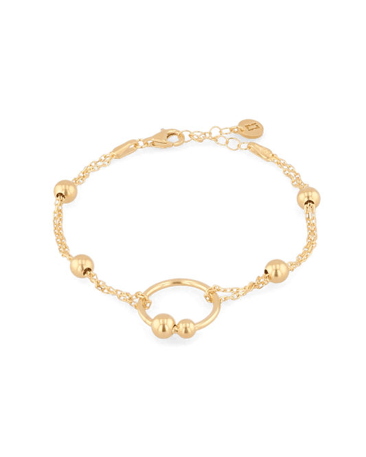 Image of Bracelets. Product name - Nexus Gold Link Bracelet in colour by brand - LAVANA