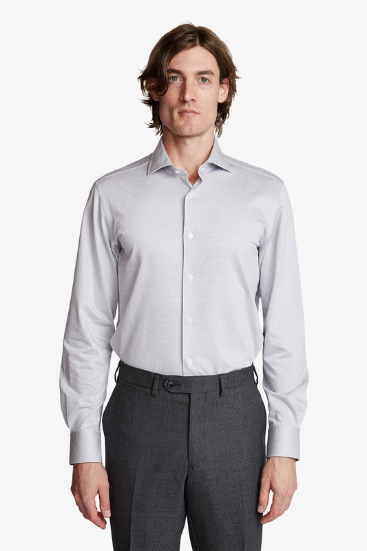 Image of Shirts. Product name - Nigel Light Grey in Grey colour by brand - Anthony Squires