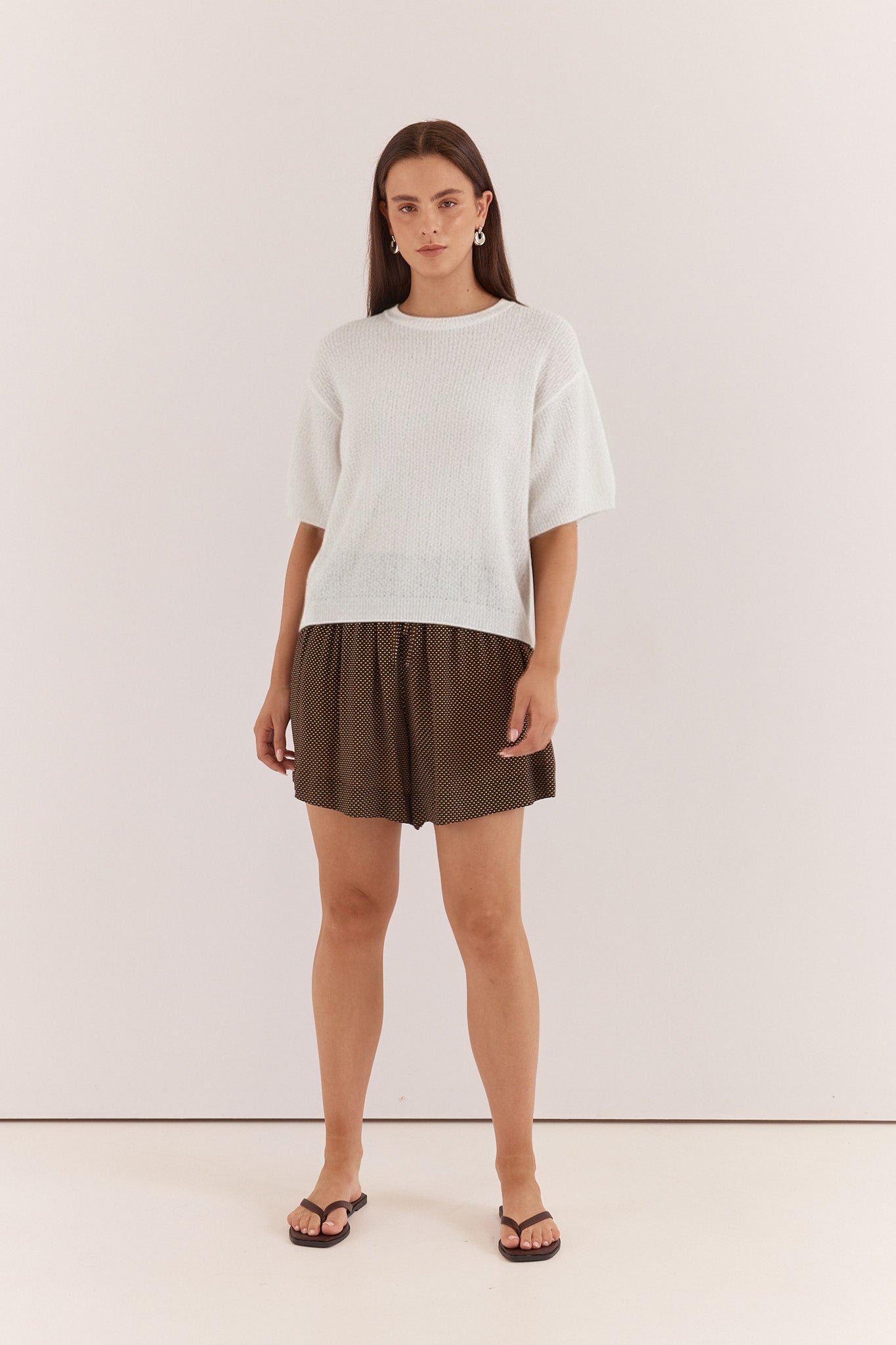 Sass Clothing Noni Relaxed Knit Tee (Off White)