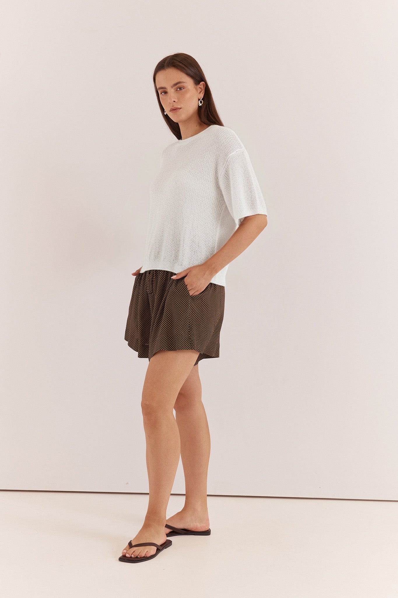 Sass Clothing Noni Relaxed Knit Tee (Off White)