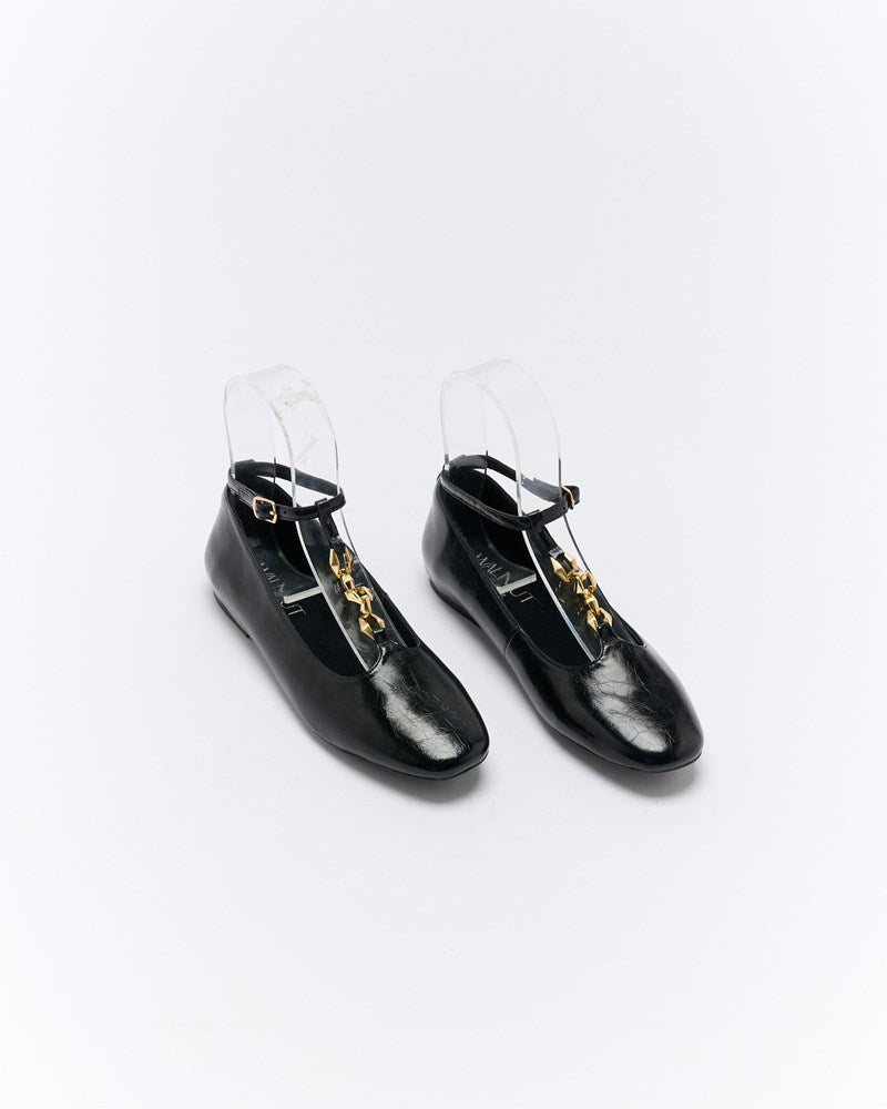 Walnut Melbourne Nora Ballet (Black Crinkle)