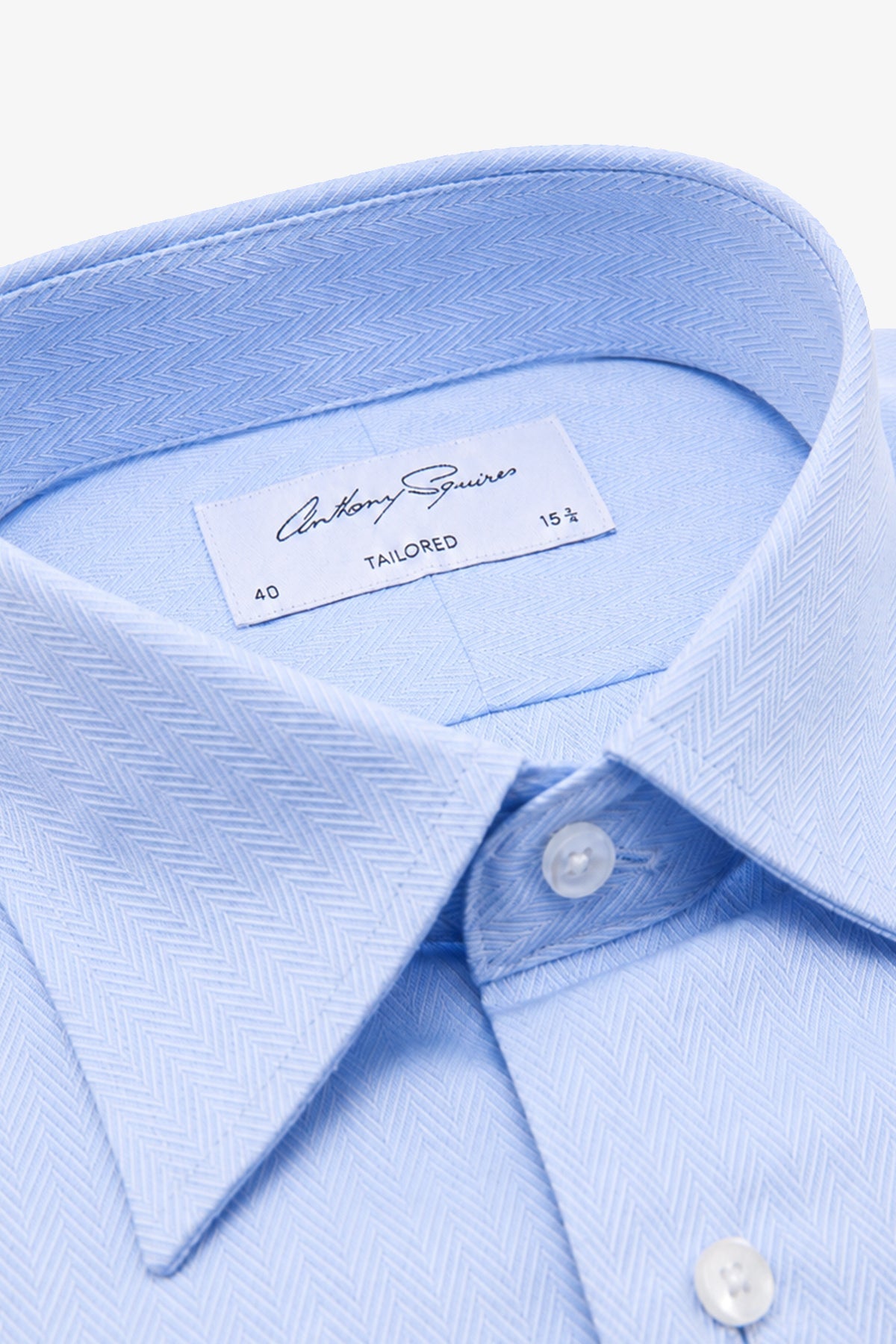 Anthony Squires Norris Formal Shirt Herringbone (Blue)