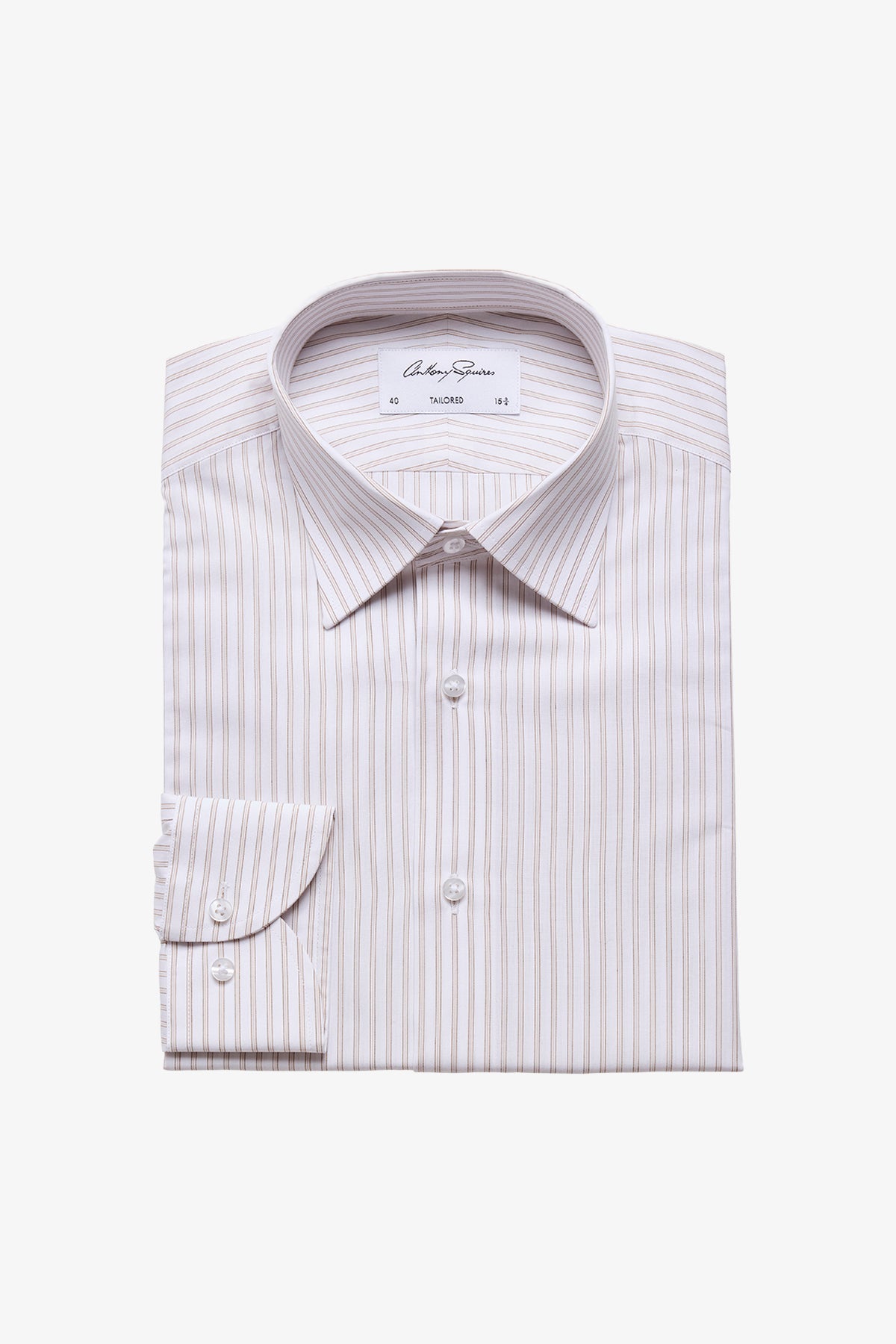 Anthony Squires Norris formal shirt stripe (Brown)