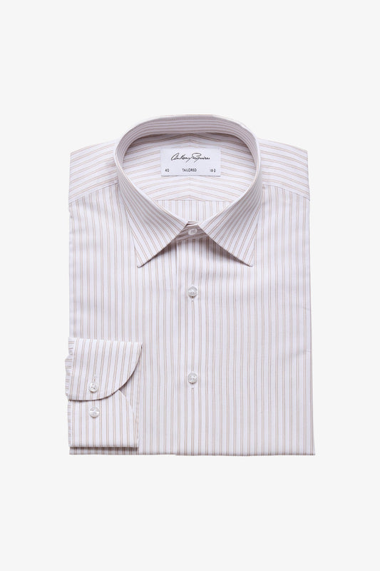 Anthony Squires Norris formal shirt stripe (Brown)