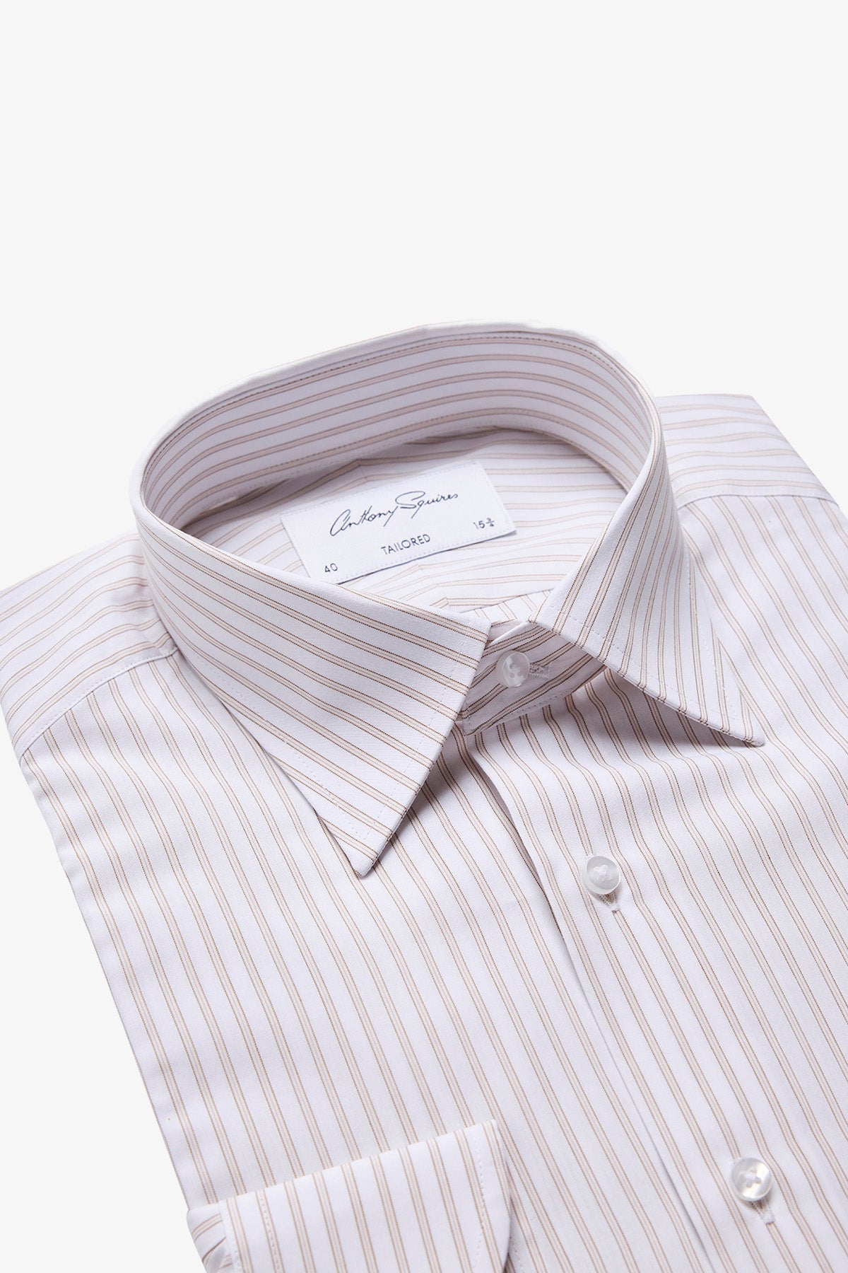 Anthony Squires Norris formal shirt stripe (Brown)