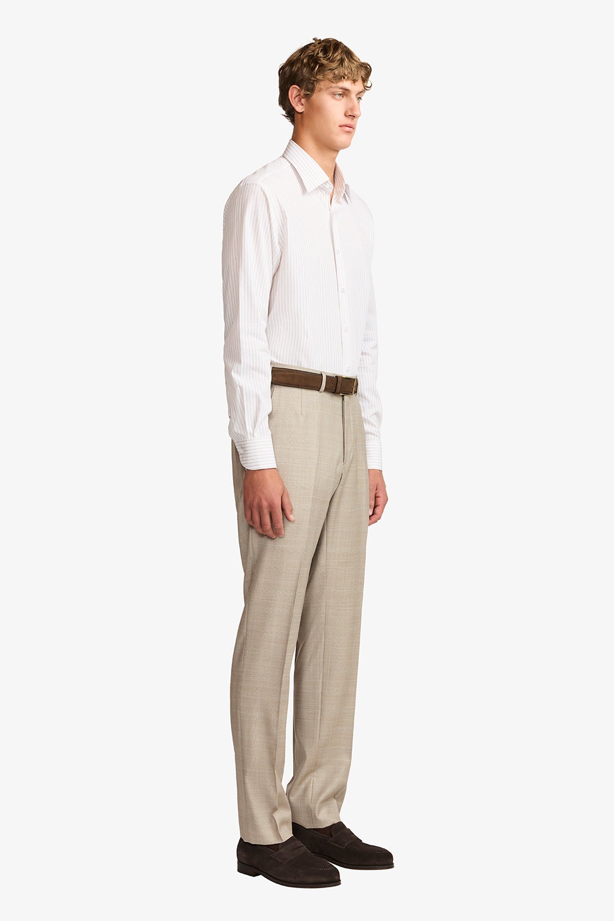 Anthony Squires Norris formal shirt stripe (Brown)