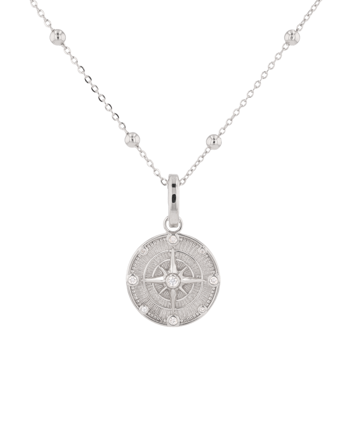 Image of Charms. Product name - Northern Cross Silver Diamond Pendant in colour by brand - LAVANA