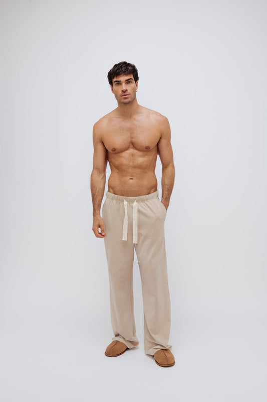 Image of Sleepwear & Loungewear. Product name - Cosy Pant Latte in Latte colour by brand - NUNE