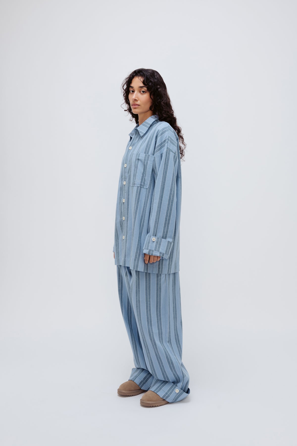 NUNE Long Sleep Pant Flannel (Evening Pinstripe)