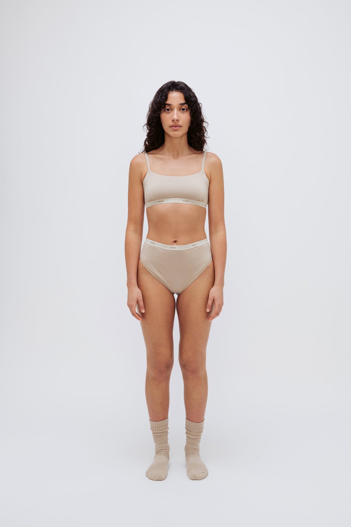 Image of Lingerie. Product name - High Waist Brief Latte in Latte colour by brand - NUNE
