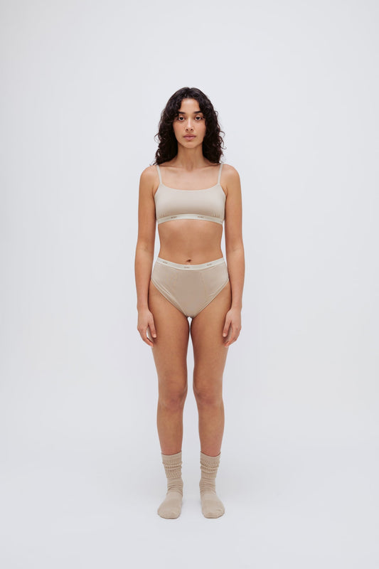 Image of Lingerie. Product name - High Waist Brief Latte in Latte colour by brand - NUNE