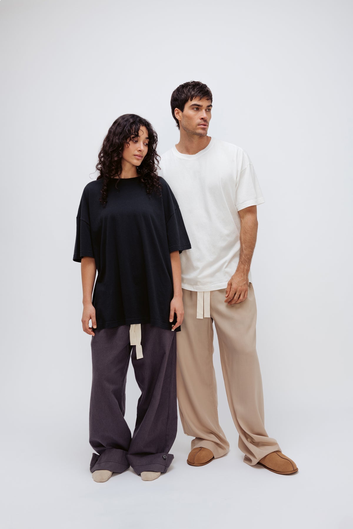 Image of Sleepwear & Loungewear. Product name - Oversized Tee Black in Black colour by brand - NUNE