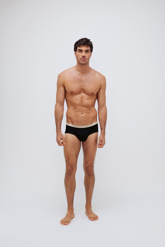 Image of Lingerie. Product name - Original Brief Mens Black in Black colour by brand - NUNE
