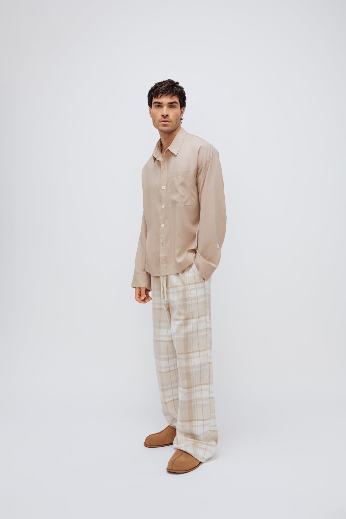 NUNE Long Sleep Pant Flannel (Oat Check)