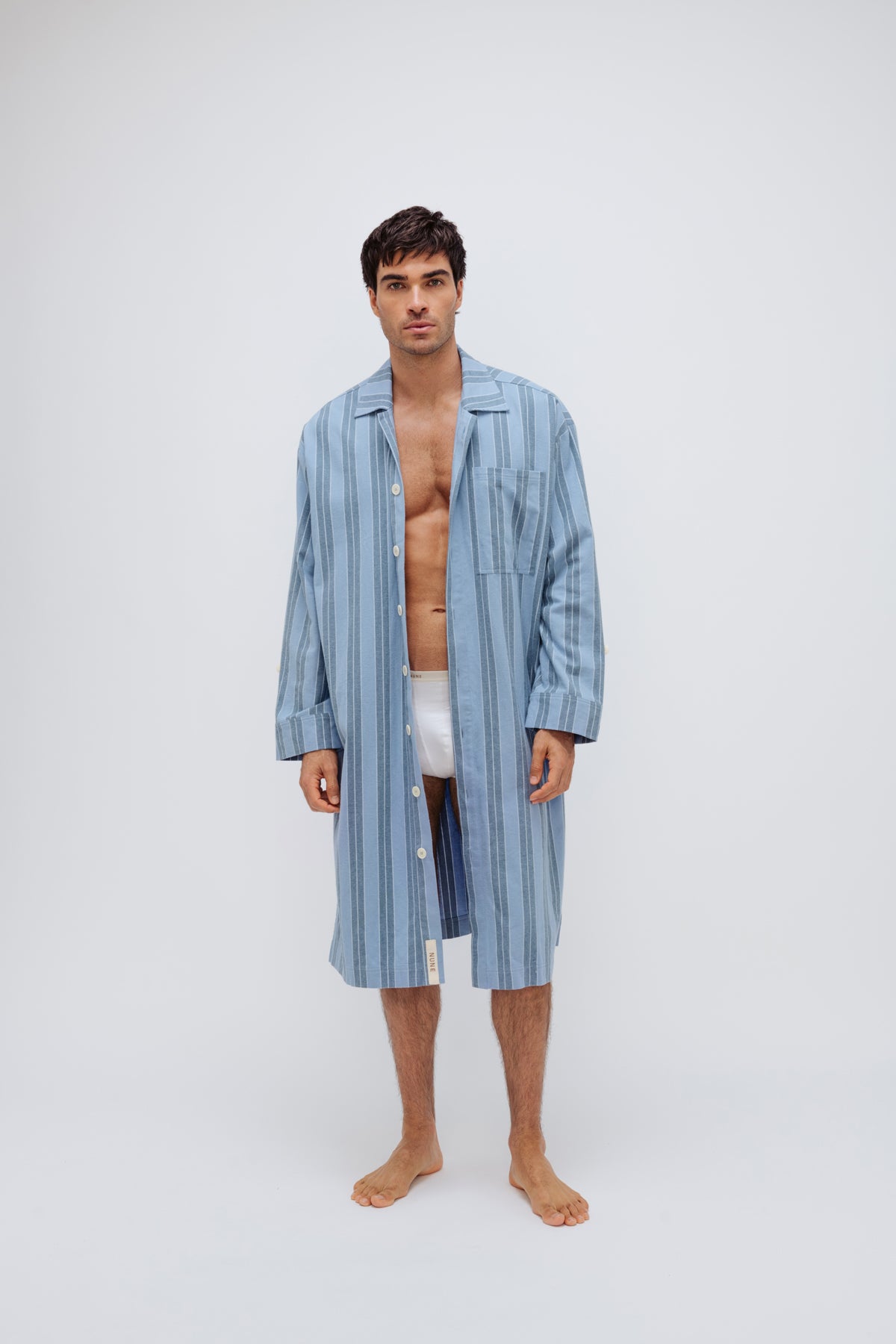 NUNE Long House Shirt (Evening Pinstripe)