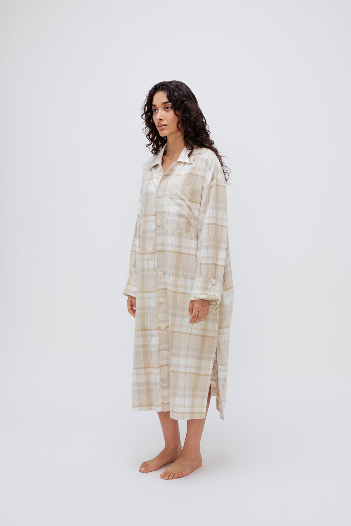 NUNE Long House Shirt (Oat Check)