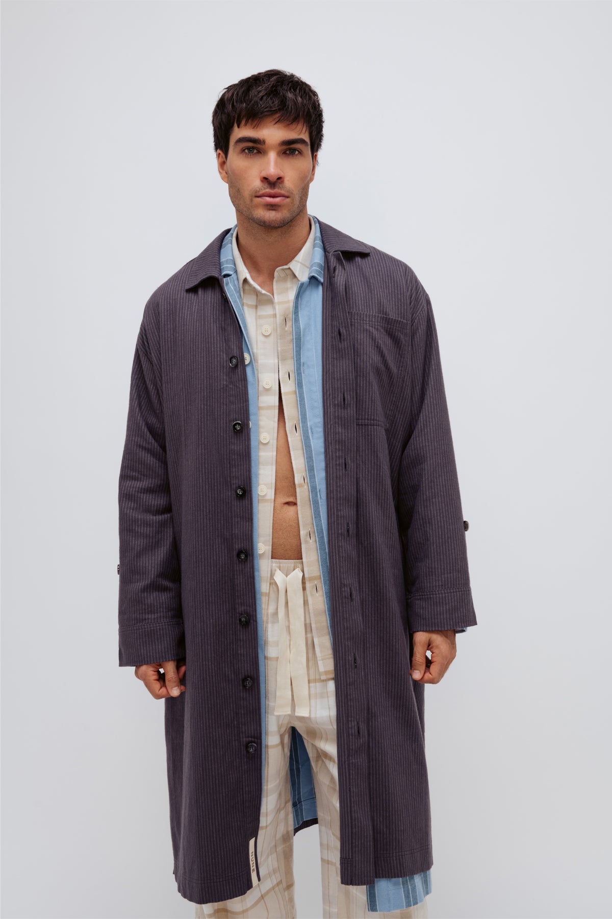 NUNE Long House Shirt (Evening Pinstripe)