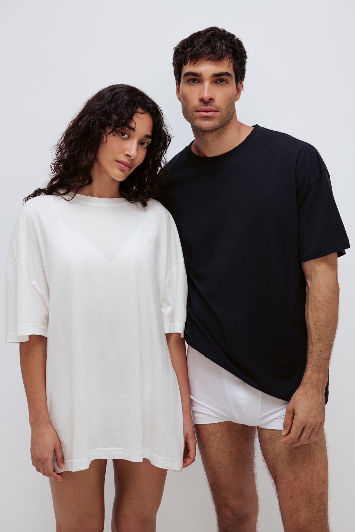 Image of Sleepwear & Loungewear. Product name - Oversized Tee White in White colour by brand - NUNE