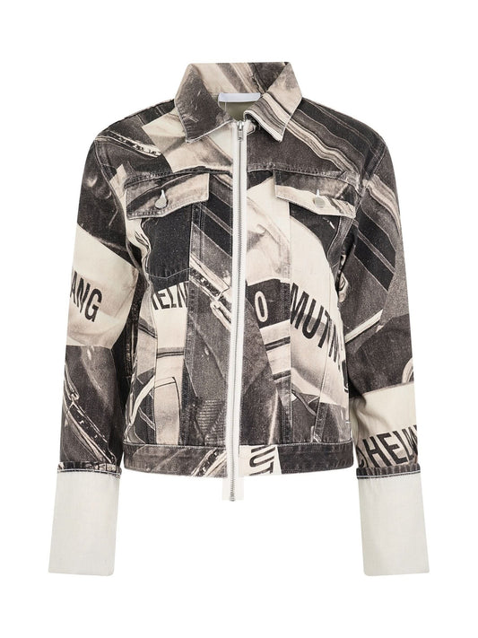 Image of Jewelry. Productname: HELMUT LANG Helmut Lang Cuff Zip Trucker in Black White colour by brand - HELMUT LANG