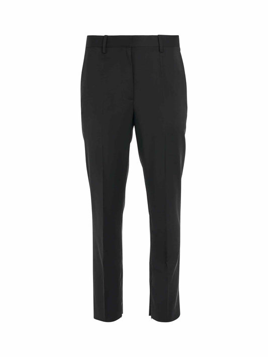 Image of a model wearing Pants. Productname: HELMUT LANG Slim Suit Pants in Black colour by brand - HELMUT LANG