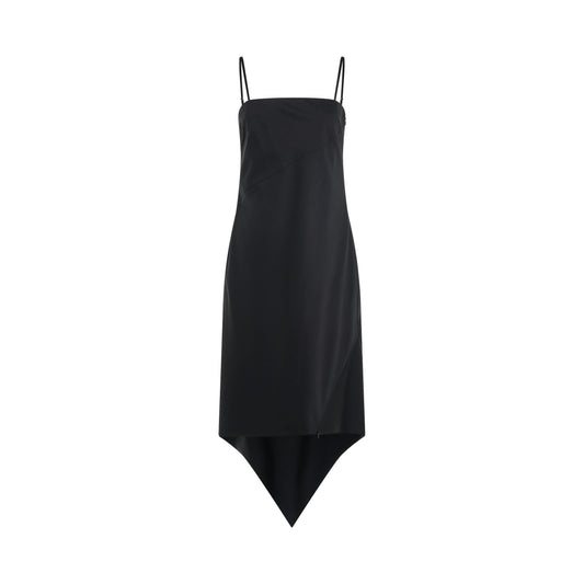 Image of Dresses. Productname: HELMUT LANG Scarf Hem Dress in BLACK colour by brand - HELMUT LANG
