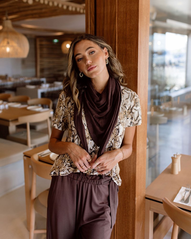 Lou Lou Sassoon Cashmere/Bamboo Scarf (Chicory Coffee)