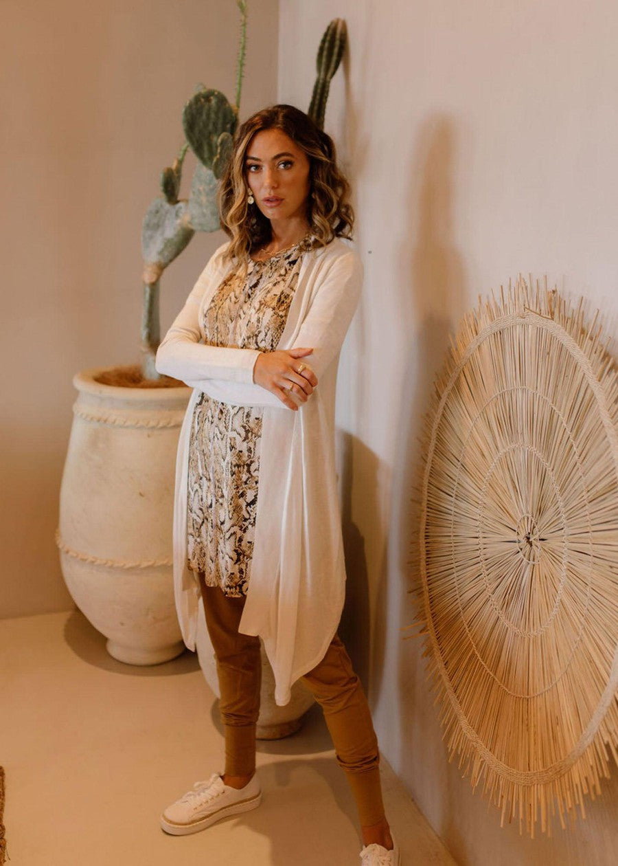 Lou Lou Lauper Cashmere/Bamboo Cardigan (Pearl)