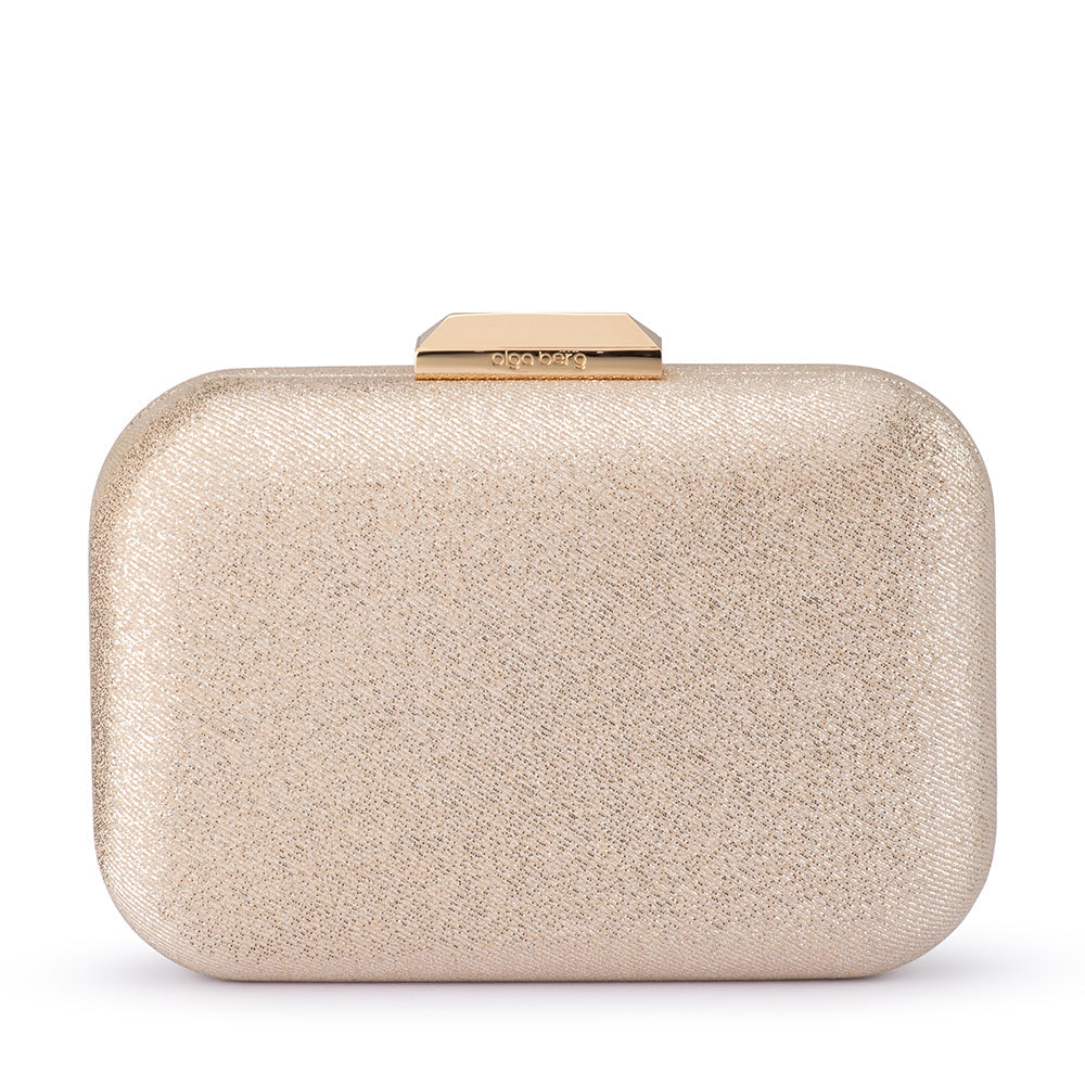 Olga Berg TAMAR Metallic Clutch (Gold)