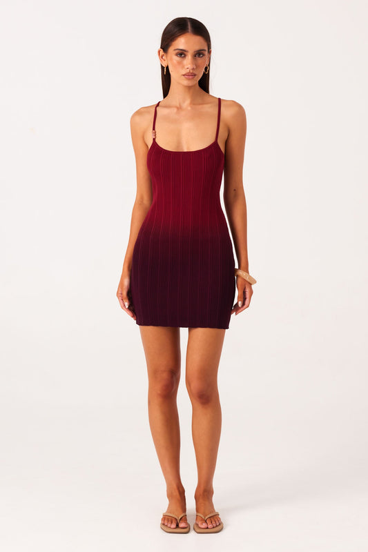Image of Dresses. Productname: SNDYS ODESSA MINI DRESS in Plum Ombre colour by brand - SNDYS