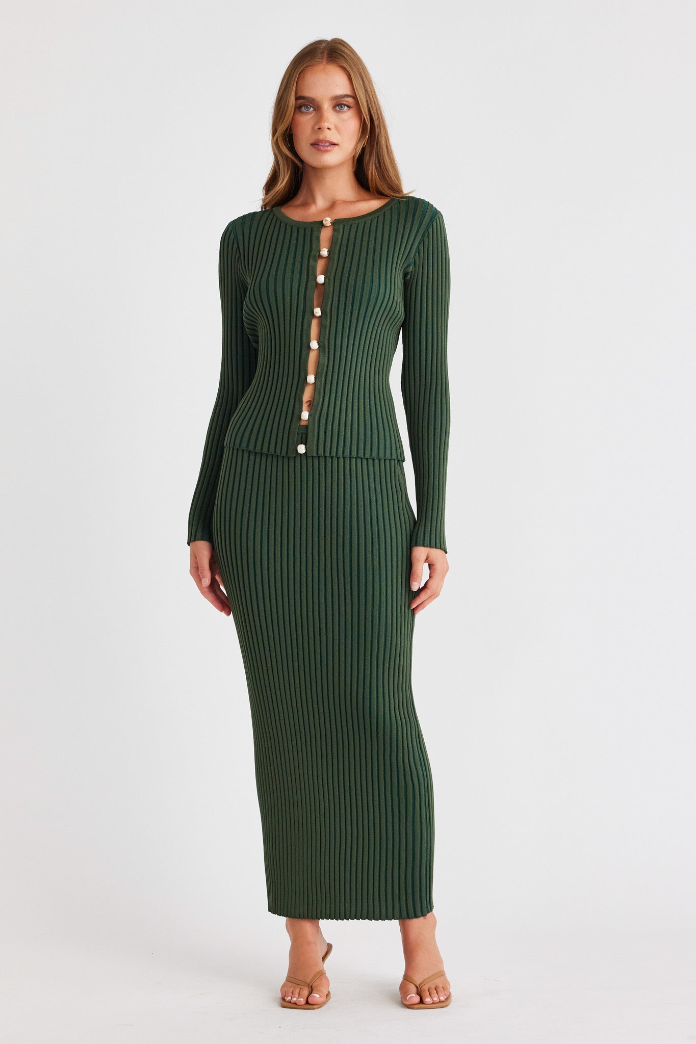 SNDYS ODETTA MAXI SKIRT (Wild Green)