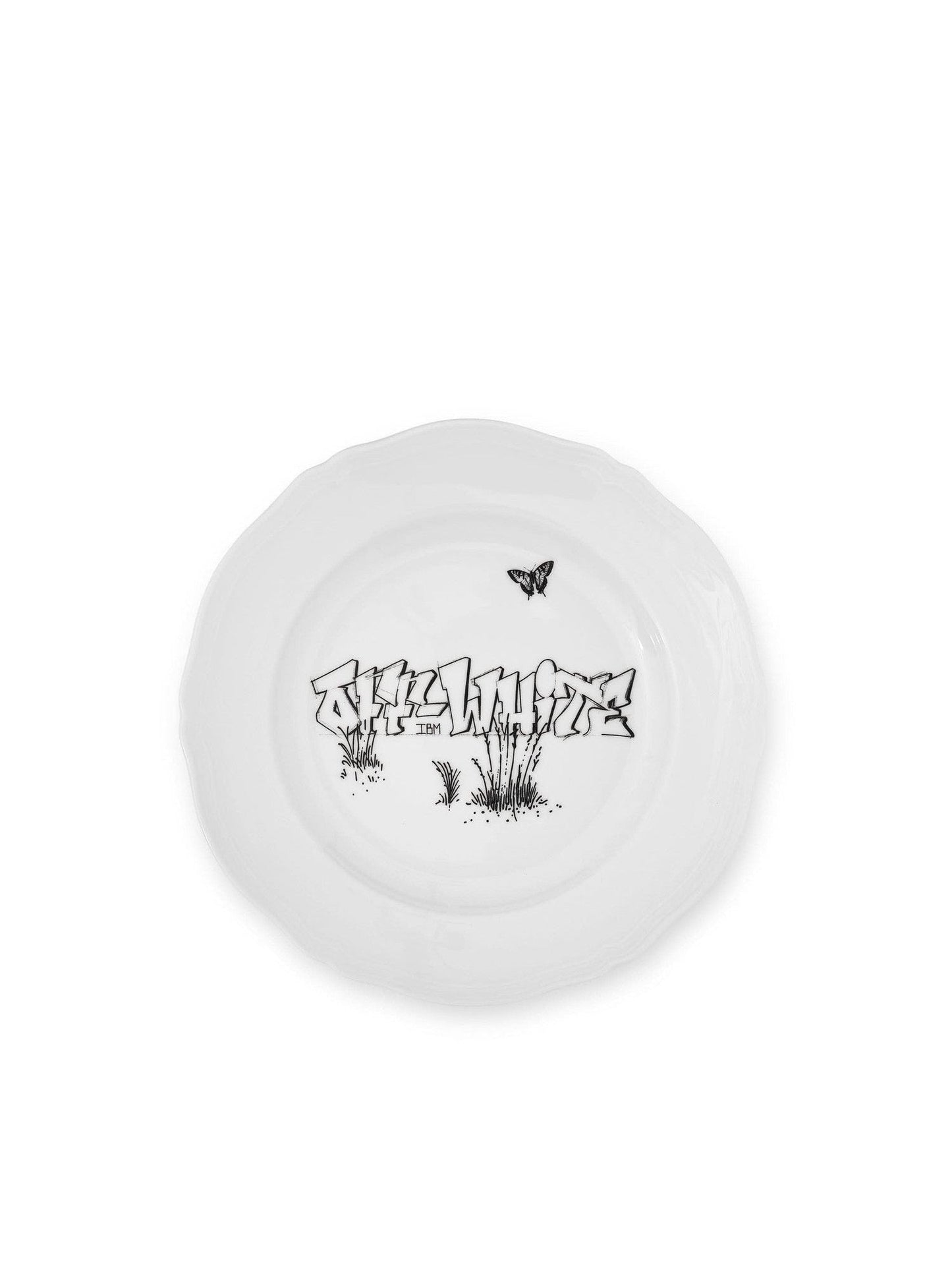 Image of Decor. Product name - Off-White x Ginori Dessert Plate in White colour by brand - OFF-WHITE