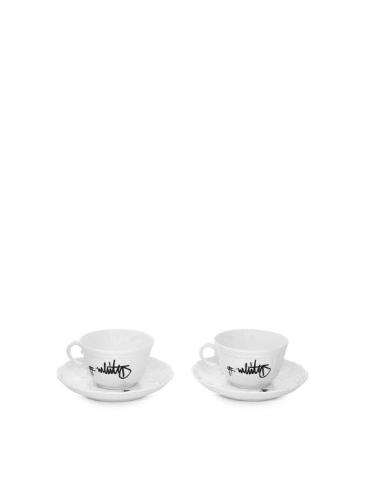 Image of Decor. Product name - Off-White x Ginori Tea Cup Set in White colour by brand - OFF-WHITE