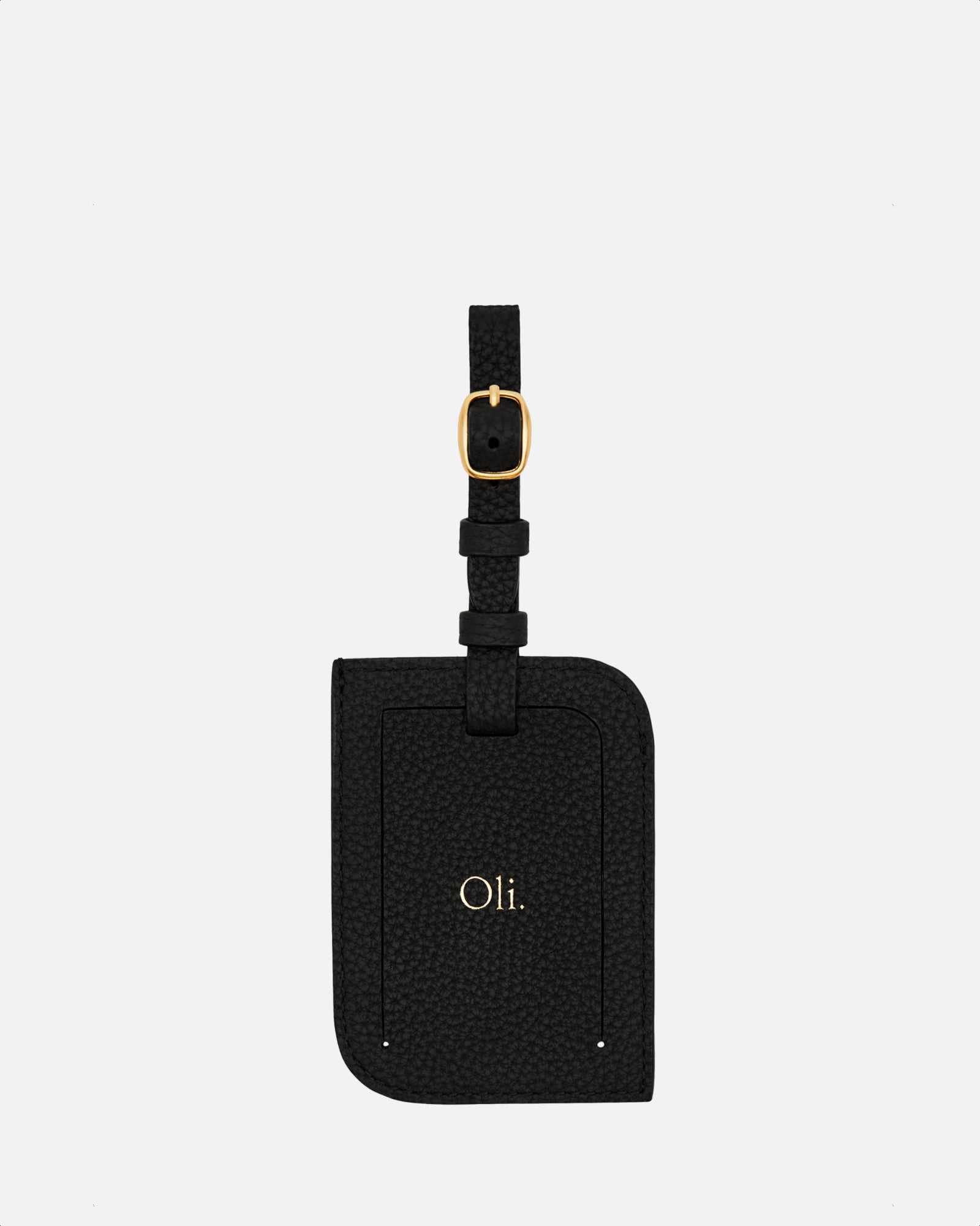 Image of Badge & Pass Holders. Product name - Olivia Luggage Tag Black in Black colour by brand - The Daily Edited