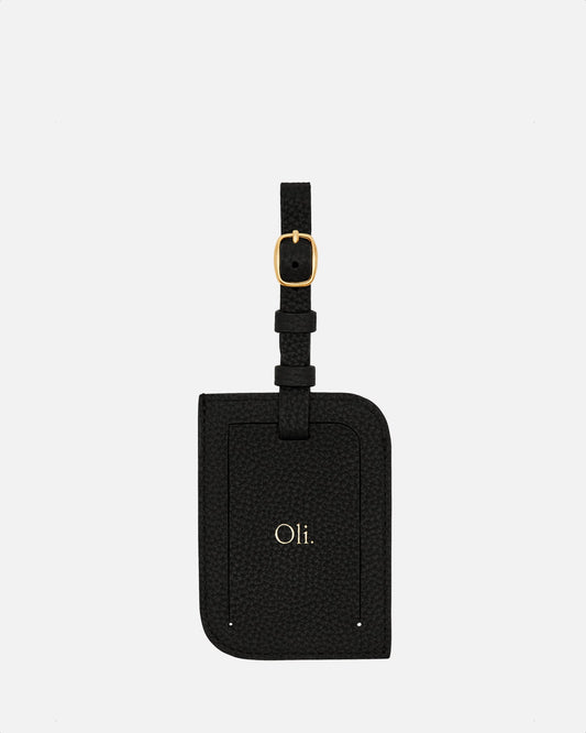 Image of Badge & Pass Holders. Product name - Olivia Luggage Tag Black in Black colour by brand - The Daily Edited
